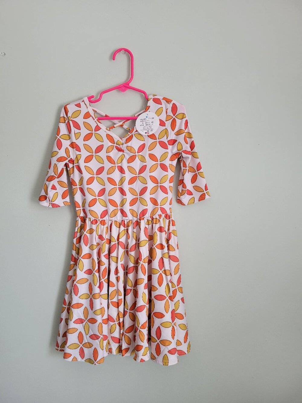 Dot Dot Smile Dress Girl's 5/6 White w/ Orange Petals Twirl Ballerina NWT
